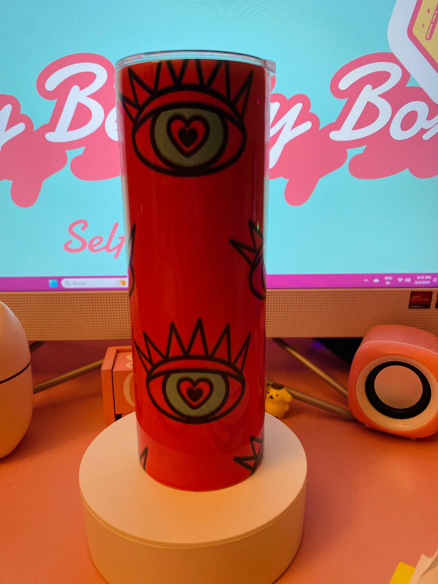 **Evil Eye Pink Tumbler*